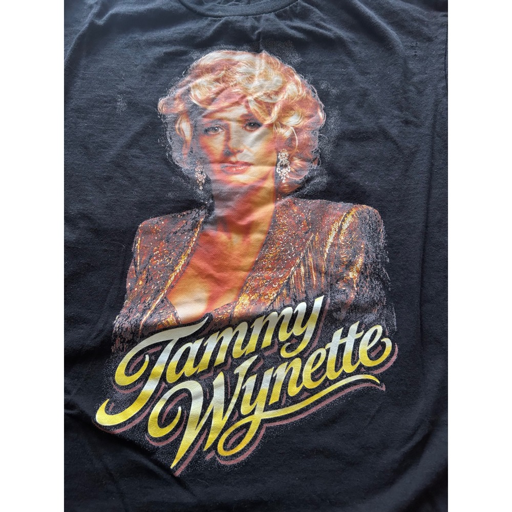 Tammy Wynette Graphic T-Shirt Unisex Large Black Country Music Gildan Cotton Tee